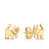 Children's Cat Stud Earrings in 9ct Yellow Gold - Wallace Bishop