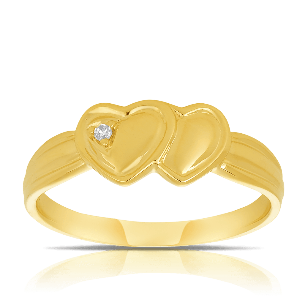 Children's Diamond Signet Ring in 9ct Yellow Gold