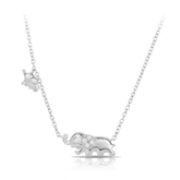 Children's Elephant Cubic Zirconia Necklace in Sterling Silver - Wallace Bishop