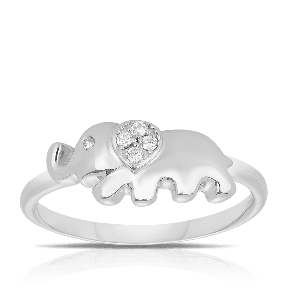 Children's Elephant Cubic Zirconia Ring in Sterling Silver - Wallace Bishop