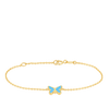 Enamel Blue Butterfly Bracelet in 9ct Yellow Gold