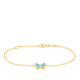 Enamel Blue Butterfly Bracelet in 9ct Yellow Gold
