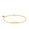 Children's Engravebale ID & Heart Belcher Bangle in 9ct Yellow Gold