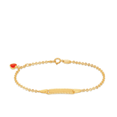 Children's Engravebale ID & Heart Belcher Bangle in 9ct Yellow Gold - Wallace Bishop