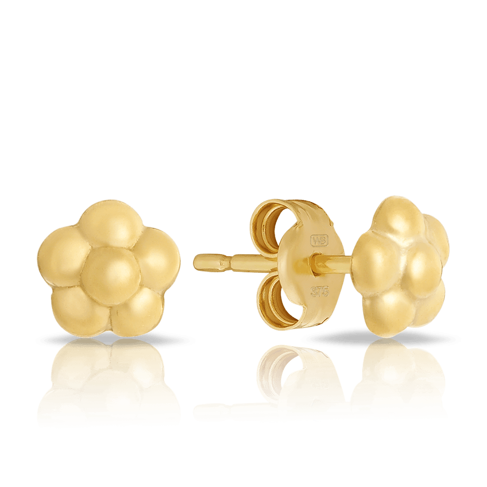Children's Flower Stud Earrings in 9ct Yellow Gold