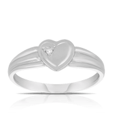 Children's Heart Diamond Ring in Sterling Silver - Wallace Bishop