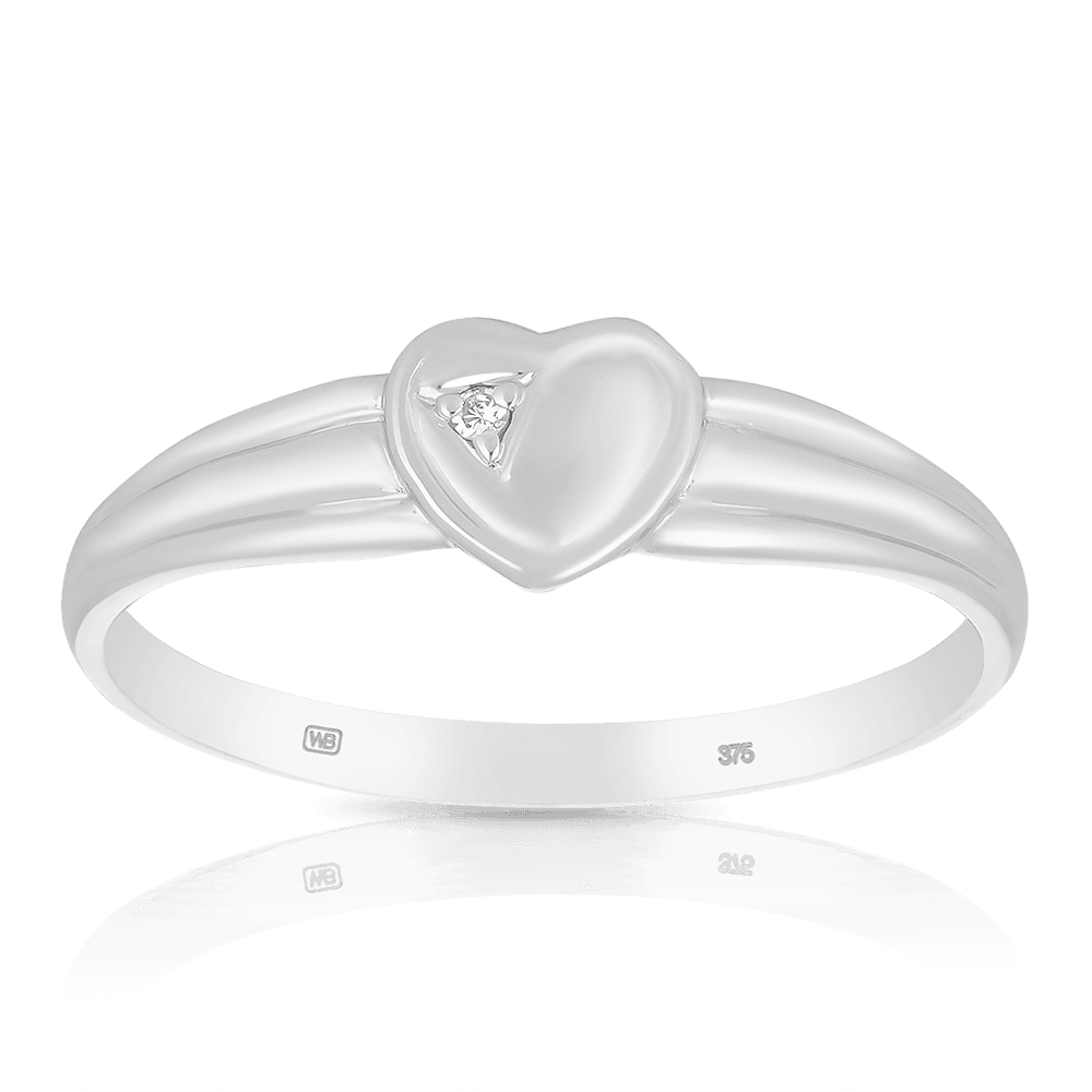 Children's Heart Diamond Ring in Sterling Silver - Wallace Bishop