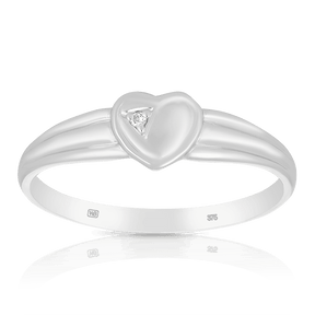 Children's Heart Diamond Ring in Sterling Silver - Wallace Bishop