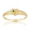 Children's Heart Emerald Ring in 9ct Yellow Gold