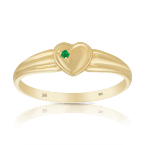 Children's Heart Emerald Ring in 9ct Yellow Gold - Wallace Bishop