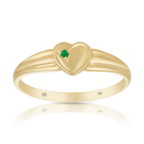 Children's Heart Emerald Ring in 9ct Yellow Gold - Wallace Bishop