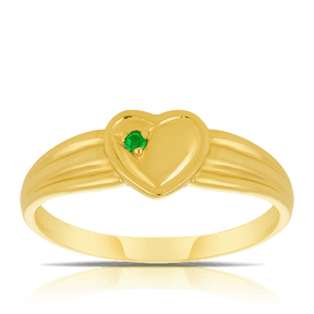 Children's Heart Emerald Ring in 9ct Yellow Gold - Wallace Bishop