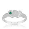 Children's Heart Emerald Ring in Sterling Silver - Wallace Bishop