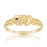 Children's Heart Polished Sapphire Ring in 9ct Yellow Gold - Wallace Bishop