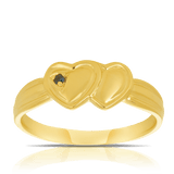Children's Heart Polished Sapphire Ring in 9ct Yellow Gold - Wallace Bishop