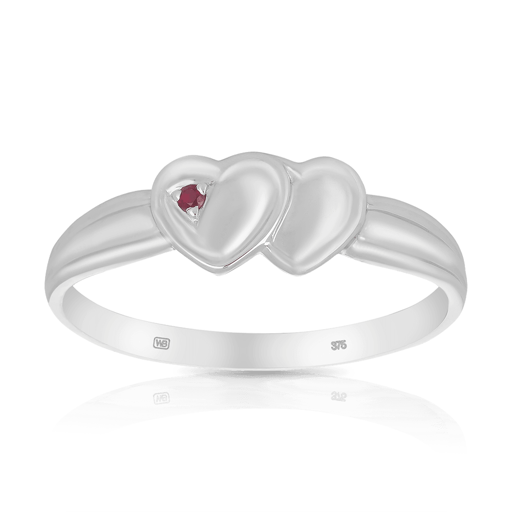 Children's Heart Ruby Ring in Sterling Silver - Wallace Bishop