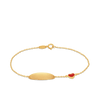 Children's ID & Heart Polished Bangle in 9ct Yellow Gold