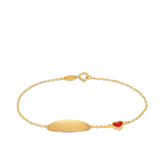 Children's ID & Heart Polished Bangle in 9ct Yellow Gold - Wallace Bishop