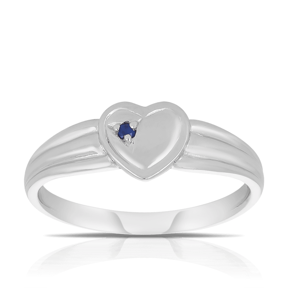 Children's Sapphire Signet Ring in Sterling Silver