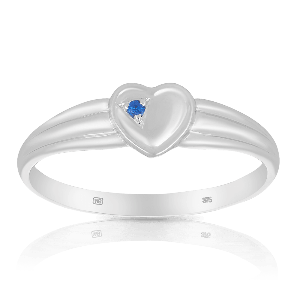 Children's Sapphire Signet Ring in Sterling Silver