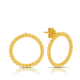 Circle Beaded Stud Earrings in 9ct Yellow Gold - Wallace Bishop