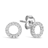 Circle Cubic Zirconia Stud Earrings in Sterling Silver - Wallace Bishop