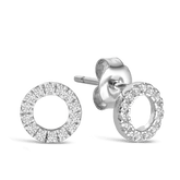 Circle Cubic Zirconia Stud Earrings in Sterling Silver - Wallace Bishop