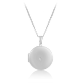 Circle Diamond Locket Pendant in Sterling Silver - Wallace Bishop