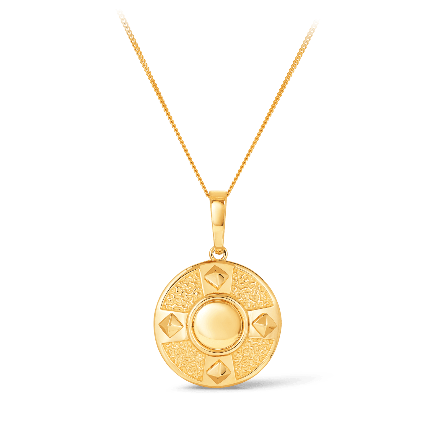 Circle Medieval Shield Pendant in 9ct Yellow Gold - Wallace Bishop