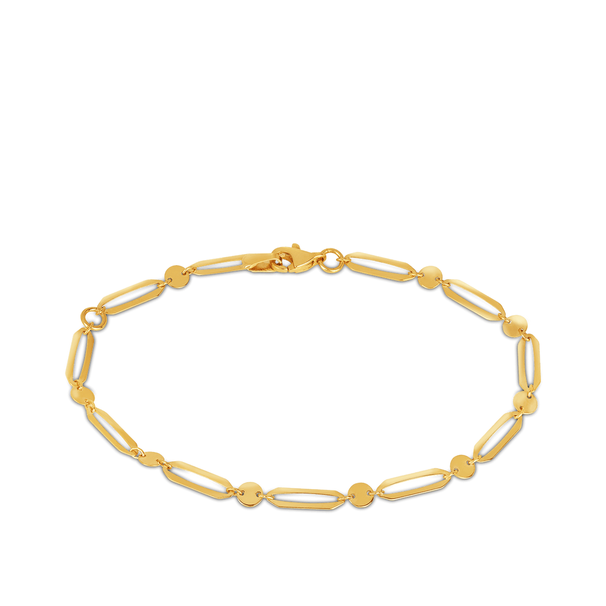 Circle Paperclip Bracelet in 9ct Yellow Gold - Wallace Bishop