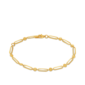 Circle Paperclip Bracelet in 9ct Yellow Gold - Wallace Bishop