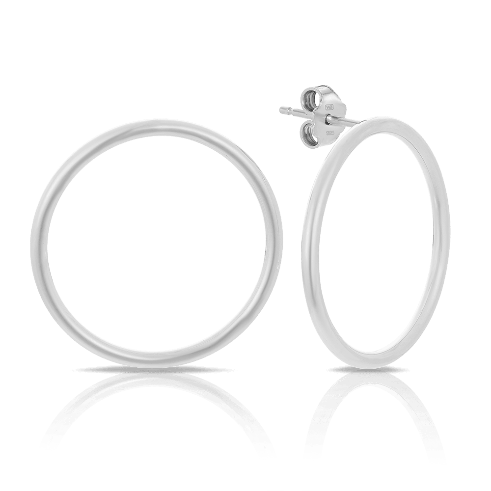 Circle Stud Earrings in Sterling Silver - Wallace Bishop