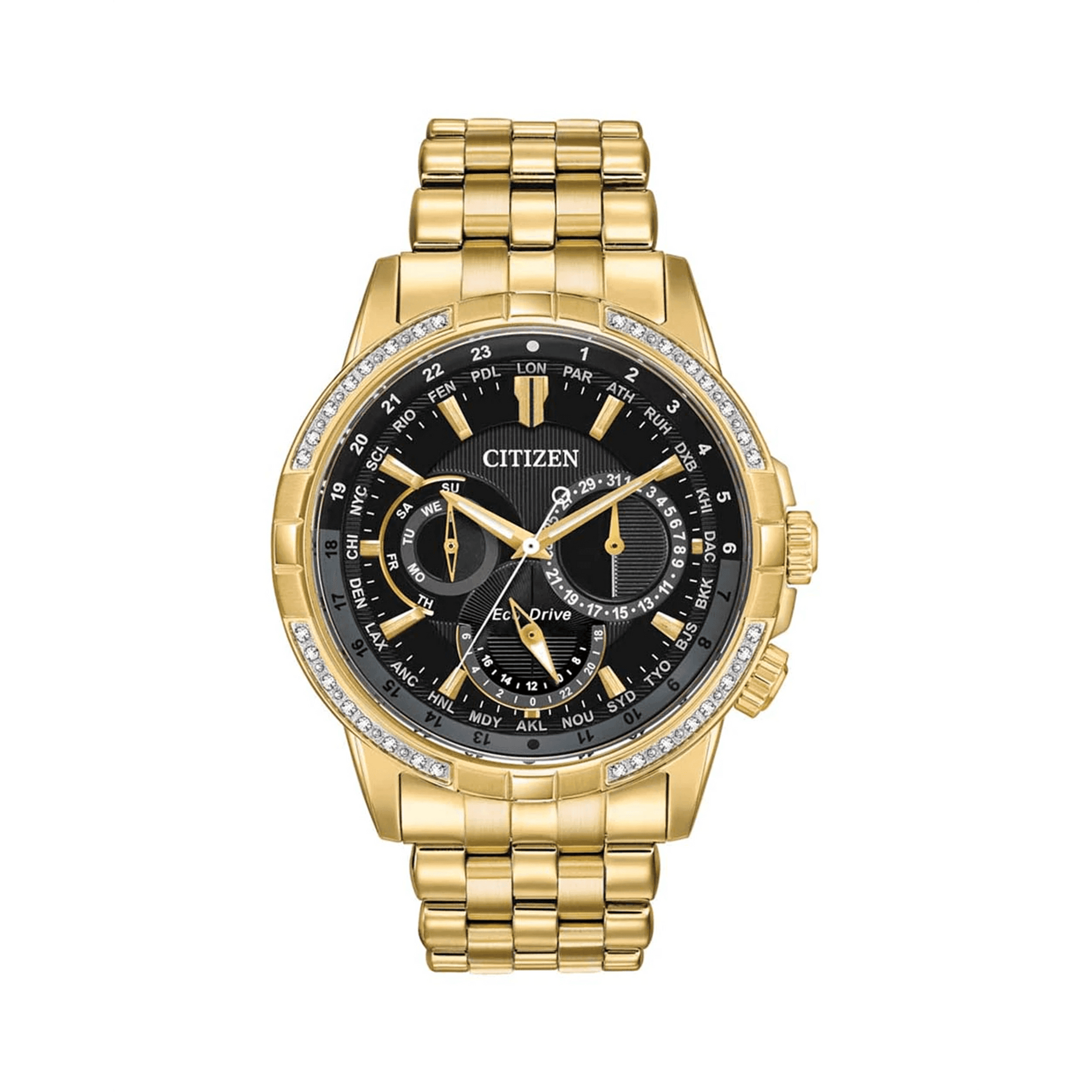 Citizen Eco Drive Men s 44mm Gold PVD Eco Drive Watch BU2082 56E