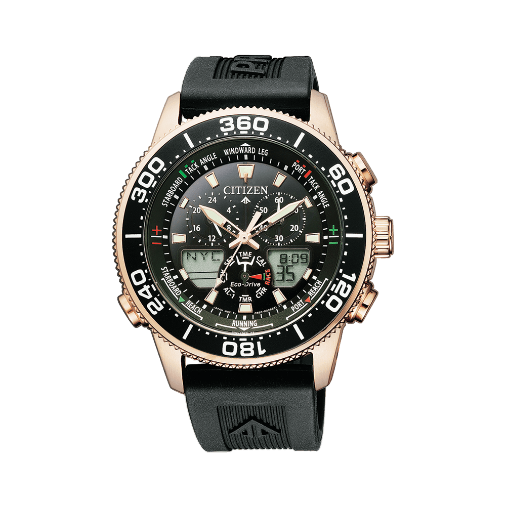 Citizen Men's Promaster Rose PVD Analogue Digital Diver Watch Black Dial JR4063-12E - Wallace Bishop