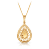 Citrine & Diamond Pear Pendant in 9ct Yellow Gold - Wallace Bishop