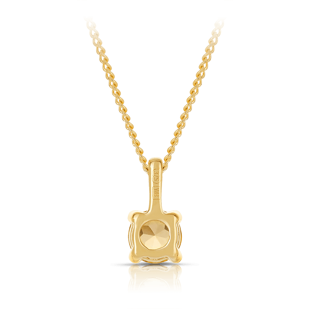 Citrine Round Pendant in 9ct Yellow Gold - Wallace Bishop