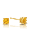 Citrine Round Stud Earrings in 9ct Yellow Gold - Wallace Bishop