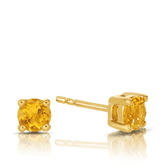 Citrine Round Stud Earrings in 9ct Yellow Gold - Wallace Bishop