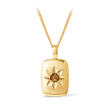 Citrine Star Set Rectangular Pendant in 9ct Yellow Gold - Wallace Bishop