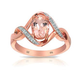 Claw & Grain Set Morganite Diamond Ring in 9ct Rose Gold - Wallace Bishop