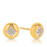 Claw Set Round Diamond Stud Earrings in 9ct Yellow Gold - Wallace Bishop