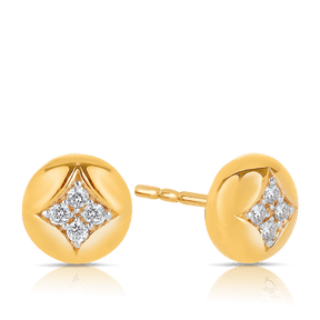 Claw Set Round Diamond Stud Earrings in 9ct Yellow Gold - Wallace Bishop