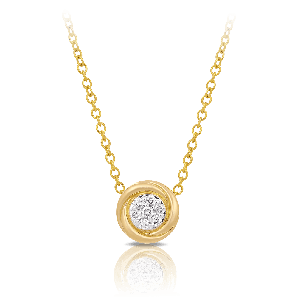 Cluster Set Diamond Pendant in 9ct Yellow Gold - Wallace Bishop