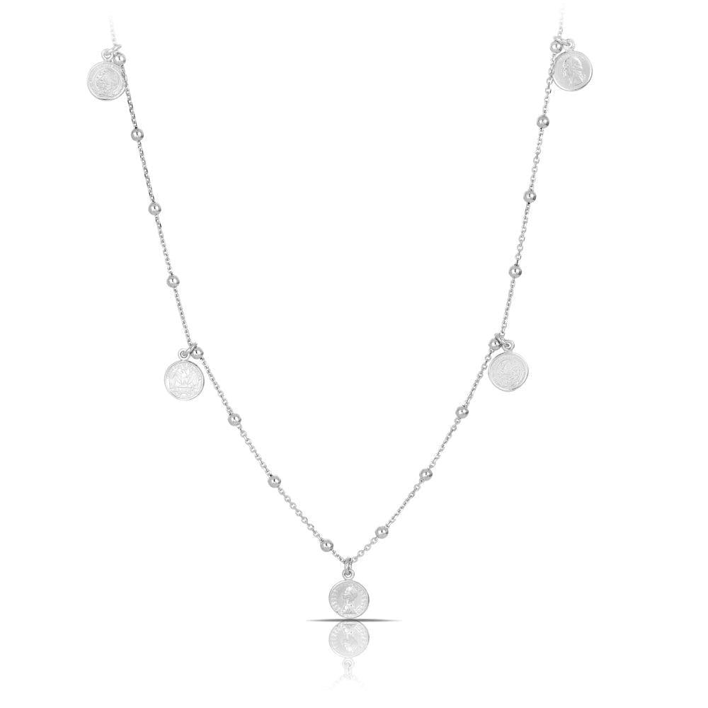 Coins and Beaded Necklace in Sterling Silver - Wallace Bishop