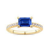 Created Ceylon Sapphire & Diamond Ring in 9ct Gold - Wallace Bishop
