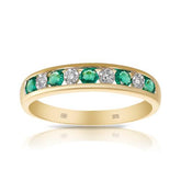 Created Emerald & Diamond Ring in 9ct Yellow Gold - Wallace Bishop