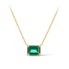Created Emerald Claw Set Necklace in 9ct Yellow Gold - Wallace Bishop