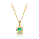 Created Emerald Round Pendant in 9ct Yellow Gold - Wallace Bishop