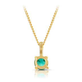 Created Emerald Round Pendant in 9ct Yellow Gold - Wallace Bishop