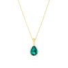 Created Pear Emerald Drop Pendant in 9ct Yellow Gold - Wallace Bishop
